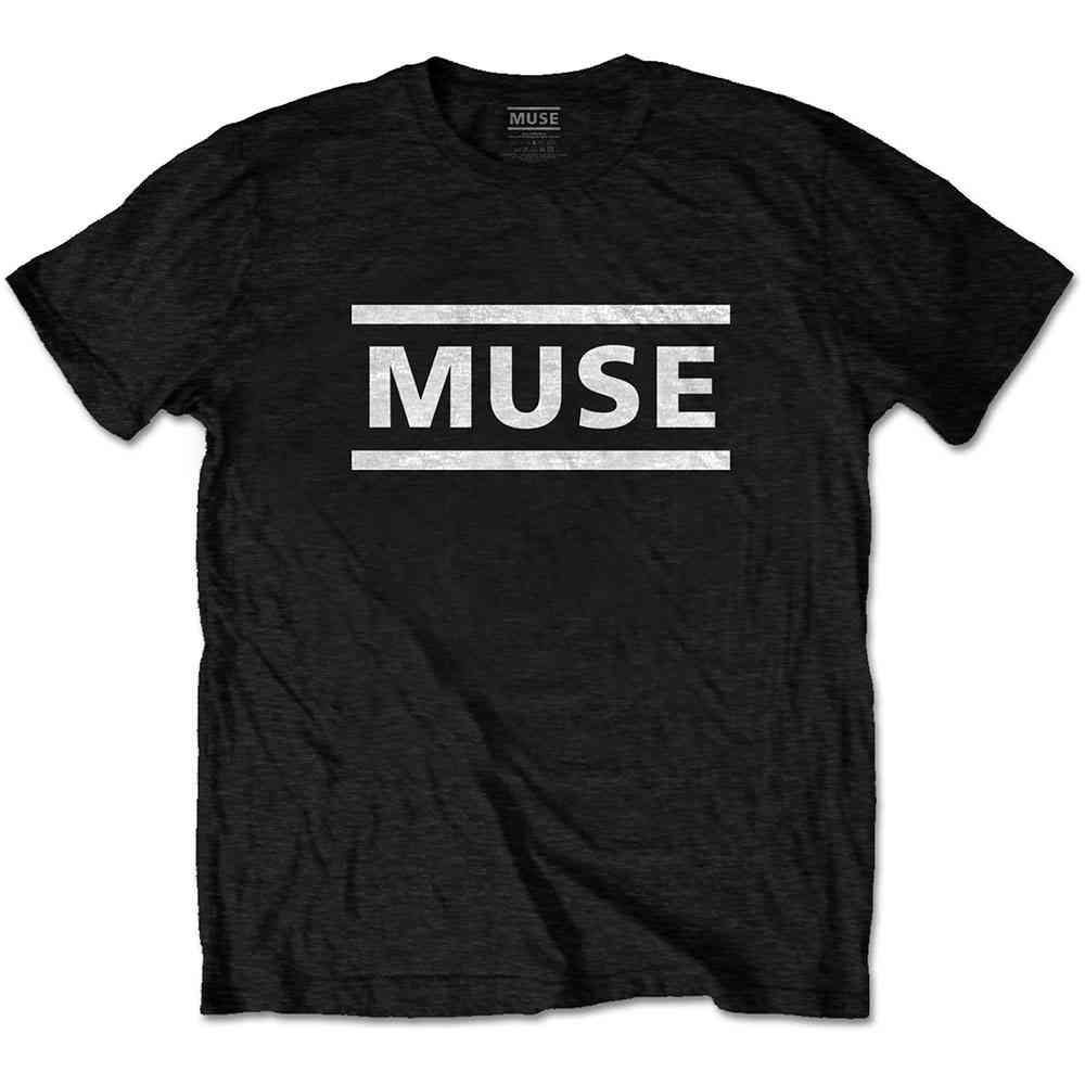 Muse - White Logo Heren Tshirt - Zwart